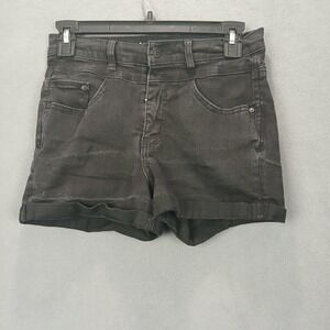 WallFlower Jeans Sassy Shorts Girls 5 Black Denim Cotton‎ High Rise Cuffed Hem